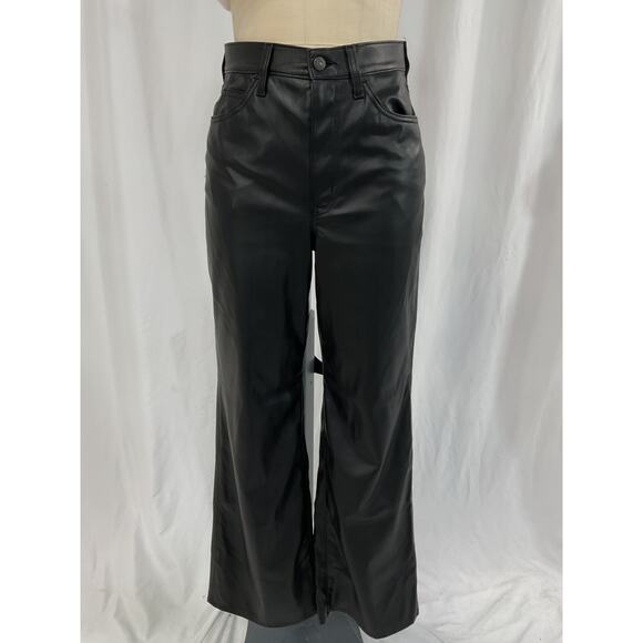 Levi's '70s' Black Flare Faux Leather Pant Size 27 - Picture 2 of 5